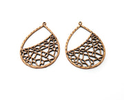 2 Copper Charms Antique Copper Plated Charms (47x33mm)  G18893