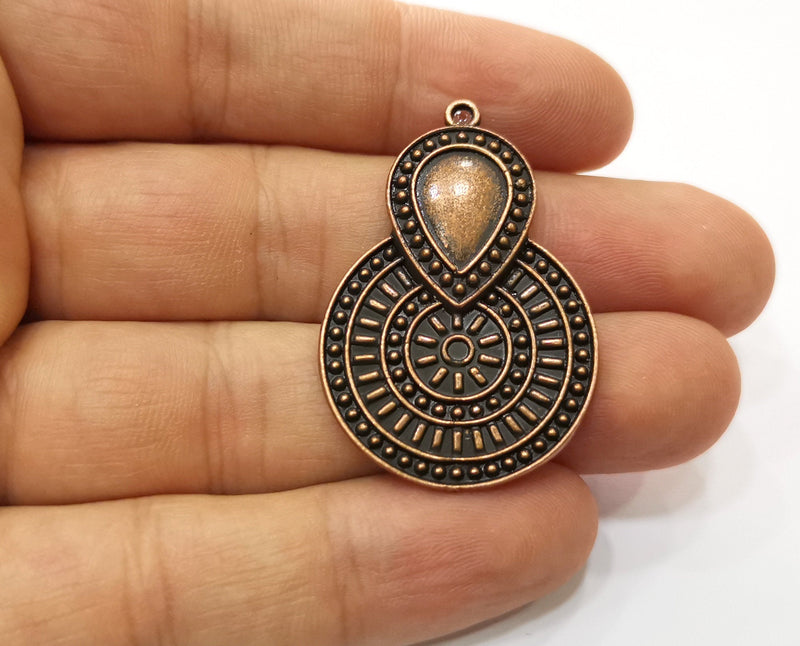 2 Copper Charms Antique Copper Plated Charms (41x28mm)  G18895