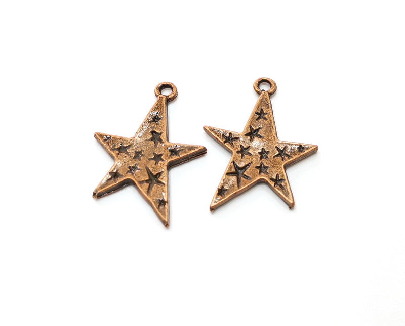 6 Stars Charms Antique Copper Plated Charms (29x20mm)  G18901