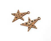 6 Stars Charms Antique Copper Plated Charms (29x20mm)  G18901