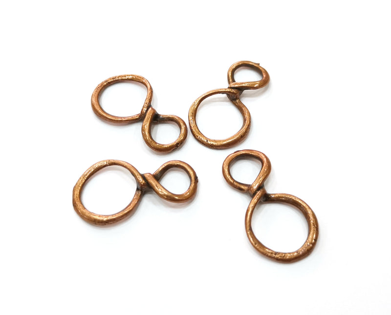 8 Copper Eight Shape Charms Antique Copper Plated Charms (30x17mm)  G18903