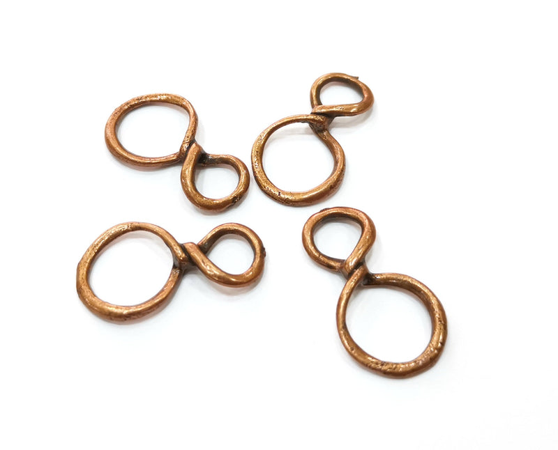 8 Copper Eight Shape Charms Antique Copper Plated Charms (30x17mm)  G18903