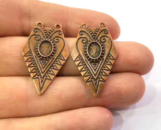 2 Copper Charms Connector Antique Copper Plated Charms (36x21mm)  G19445