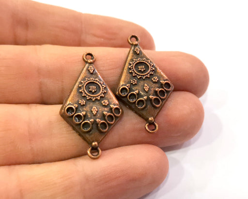 4 Copper Charms Connector Antique Copper Plated Charms (34x19mm)  G19448