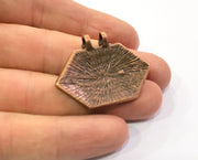 2 Copper Charms Connector Antique Copper Plated Charms (40x30mm)  G19449