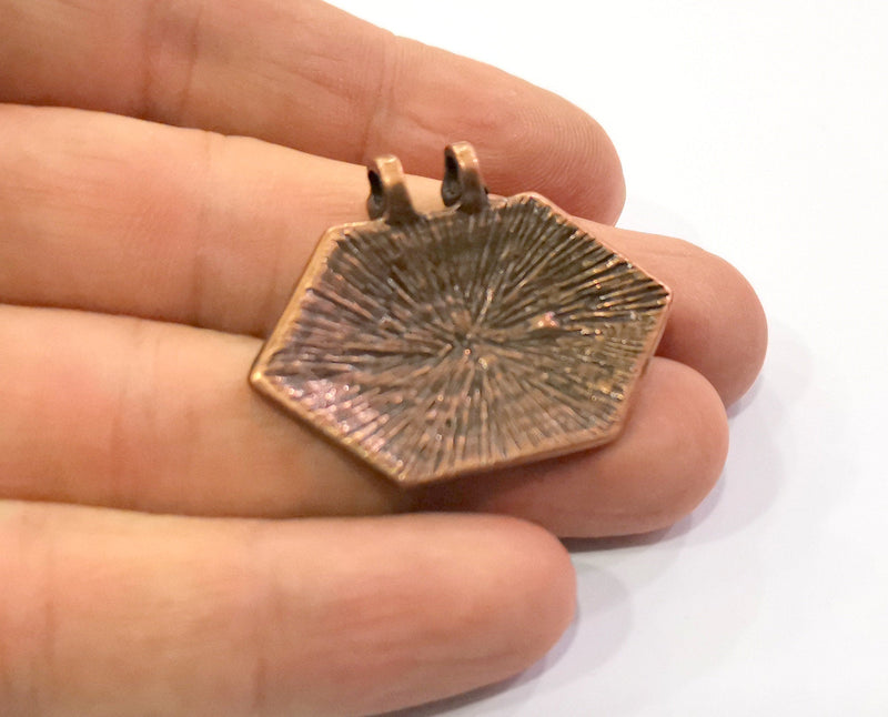2 Copper Charms Connector Antique Copper Plated Charms (40x30mm)  G19449