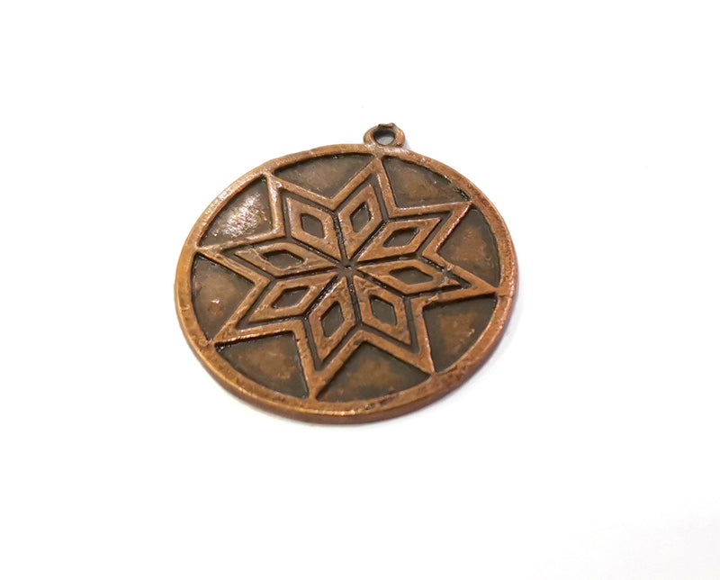 2 Copper Charms Antique Copper Plated Charms (38x35mm)  G19454