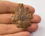 2 Cactus Charms Antique Copper Plated Charms (48x37mm)  G19456