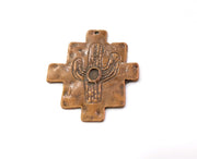 2 Cactus Charms Antique Copper Plated Charms (48x37mm)  G19456