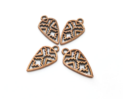 10 Copper Charms Antique Copper Plated Charms (24x13mm)  G18917
