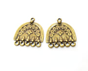 2 Antique Bronze Charms Antique Bronze Plated Charms (33x30mm)  G18928