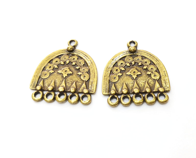 2 Antique Bronze Charms Antique Bronze Plated Charms (33x30mm)  G18928