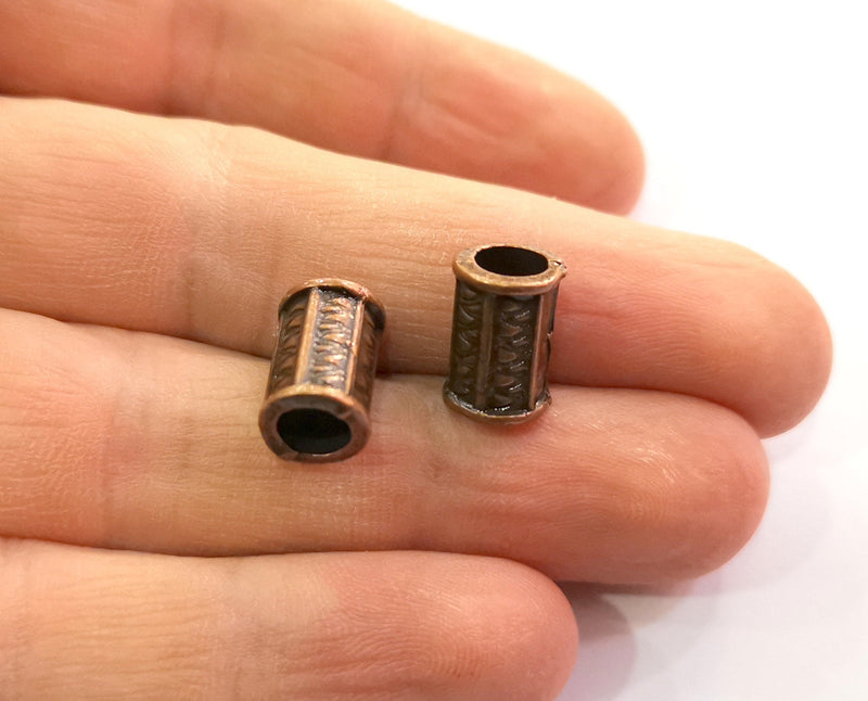 5 Copper Tube Beads Antique Copper Plated Beads (13x8mm)  G19461