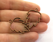 4 Pine Charms Bezel Antique Copper Plated Charms (34x23mm) G19780