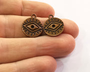 10 Eye Charms Antique Copper Plated Charms (18x15mm) G19465