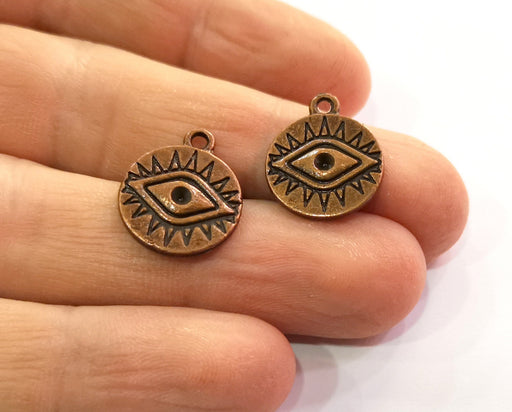 10 Eye Charms Antique Copper Plated Charms (18x15mm) G19465