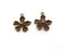 5 Flower Charms Antique Copper Plated Charms (26x21mm) G19468