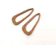 2 Hammered Charms Antique Copper Plated Charms Double sided (Both side Same) (42x17mm)  G19472