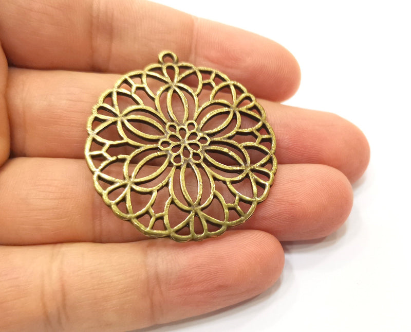 2 Antique Bronze Charms Antique Bronze Plated Charms (40mm)  G18930