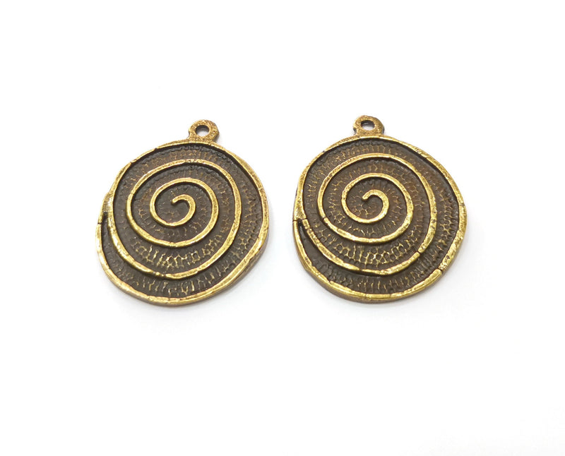 2 Antique Bronze Charms Antique Bronze Plated Charms (34x27mm)  G18931