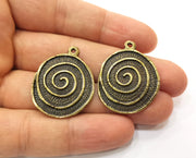 2 Antique Bronze Charms Antique Bronze Plated Charms (34x27mm)  G18931