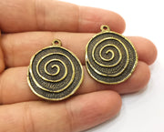 2 Antique Bronze Charms Antique Bronze Plated Charms (34x27mm)  G18931