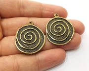 2 Antique Bronze Charms Antique Bronze Plated Charms (34x27mm)  G18931
