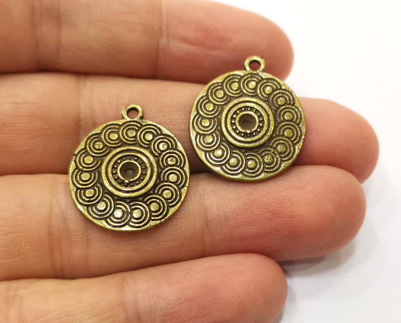 4 Antique Bronze Charms Antique Bronze Plated Charms (24x21mm)  G18939