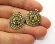 4 Antique Bronze Charms Antique Bronze Plated Charms (24x21mm)  G18939