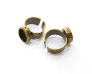 Antique Bronze Ring Blank Setting Cabochon Base inlay Ring Backs Mounting Adjustable Ring Bezel (14x10mm blank) Antique Bronze Plated G18942