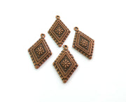 10 Copper Charms Antique Copper Plated Charms (24x15mm)  G19478