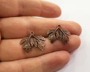 8 Leaf Charms Antique Copper Plated Charms (19x22mm) G19481