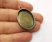 2 Antique Bronze Hammered Base Blank inlay Blank Pendant Base Resin Blank Mosaic Mountings Antique Bronze Plated (30x22mm blank )  G18954
