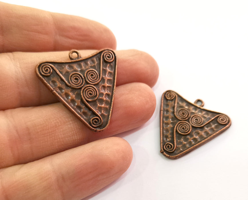 2 Copper Spiral Charms Antique Copper Plated Charms (30x30mm)  G19452