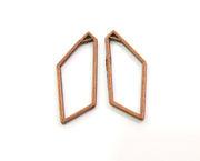 8 Frame Bezel Charms Antique Copper Plated Charms (37x14mm) G19493