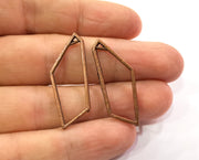 8 Frame Bezel Charms Antique Copper Plated Charms (37x14mm) G19493