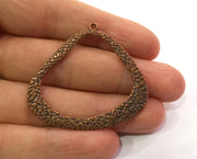 2 Copper Charms Double sided Antique Copper Plated Charms (45x48mm)  G19496