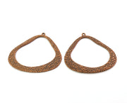 2 Copper Charms Double sided Antique Copper Plated Charms (45x48mm)  G19496