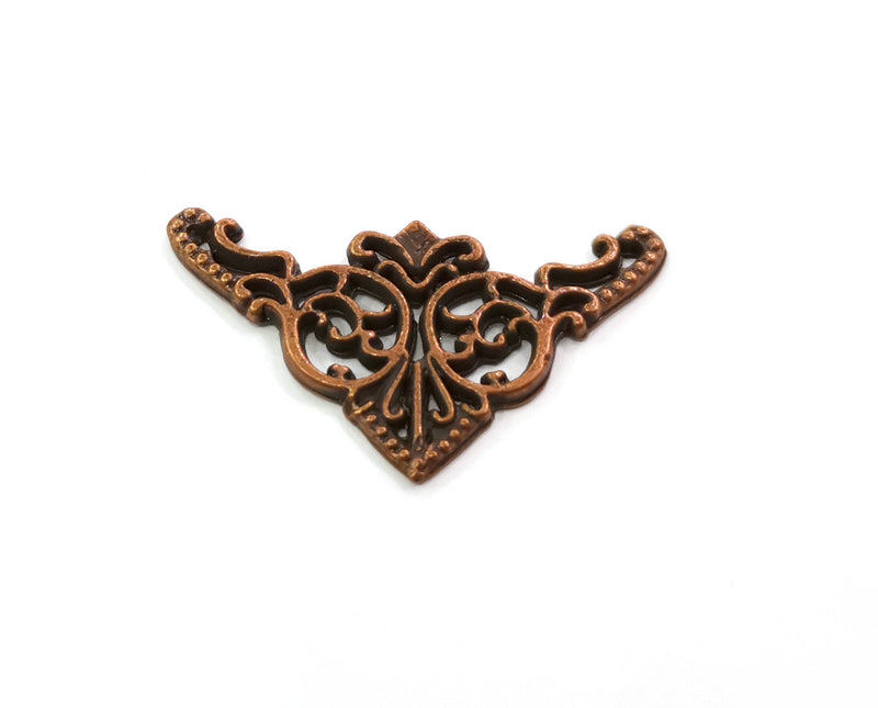2 Copper Charms Antique Copper Plated Charms (25x43mm)  G19501