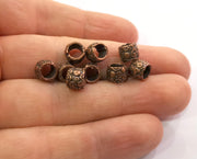 10 Copper Rondelle Beads Antique Copper Plated Beads (8mm)  G19502
