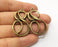 2 Antique Bronze Charms Antique Bronze Plated Charms (44x23mm)  G18955
