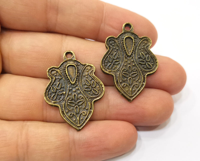 4 Antique Bronze Charm Antique Bronze Plated Charm (32x23mm) G18956