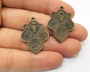 4 Antique Bronze Charm Antique Bronze Plated Charm (32x23mm) G18956