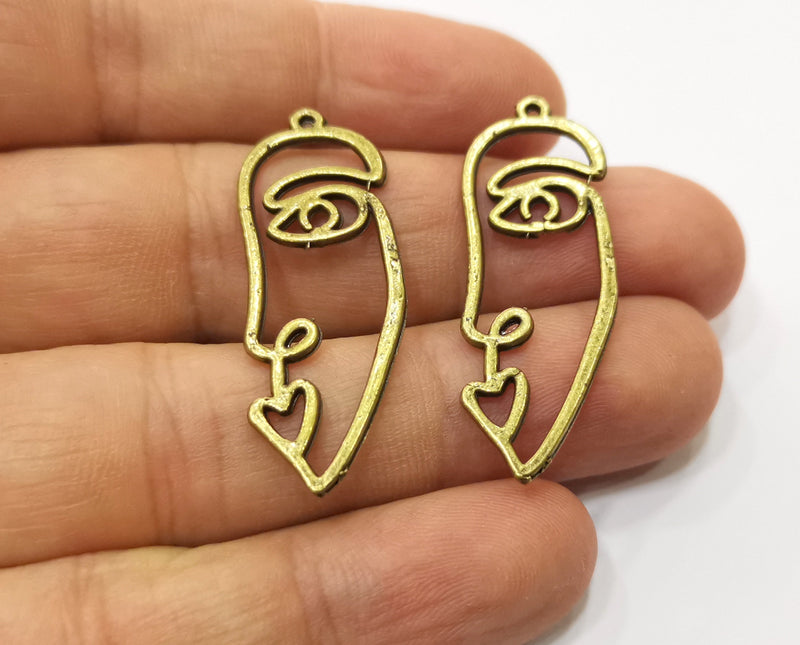 4 Antique Bronze Charms Antique Bronze Plated Charms (39x16mm)  G18960
