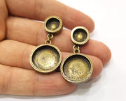 Earring Blank Base Settings Resin Blank Cabochon Base inlay Blank Mountings Antique Bronze Plated Metal (10+18mm 2 blank ) 1 Set  G18963