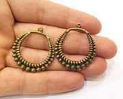 2 Antique Bronze Charms Antique Bronze Plated Charms (35x31mm)  G18966