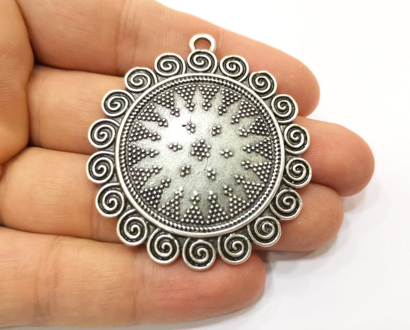 Sun Charms Antique Silver Plated Charms (55x49mm)  G18968