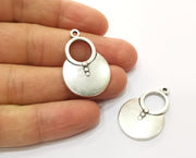 2 Silver Charms Antique Silver Plated Charms (35x23mm)  G18972