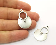 2 Silver Charms Antique Silver Plated Charms (35x23mm)  G18972