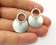 2 Silver Charms Antique Silver Plated Charms (35x23mm)  G18972